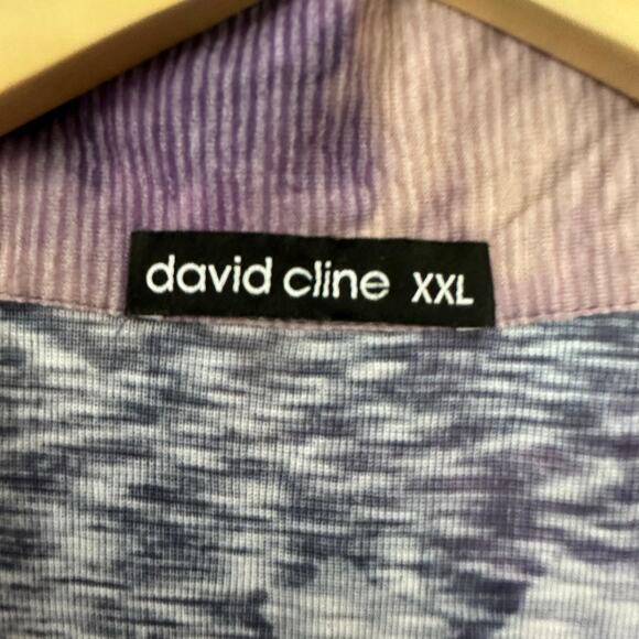 David Cline Abstract Blouse Womens XXL Long Sleeve Colorful Artsy Purple Top - Picture 2 of 7